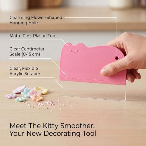 2 Pcs Cake Scraper Smoother Included 5 Transparent Scrapers