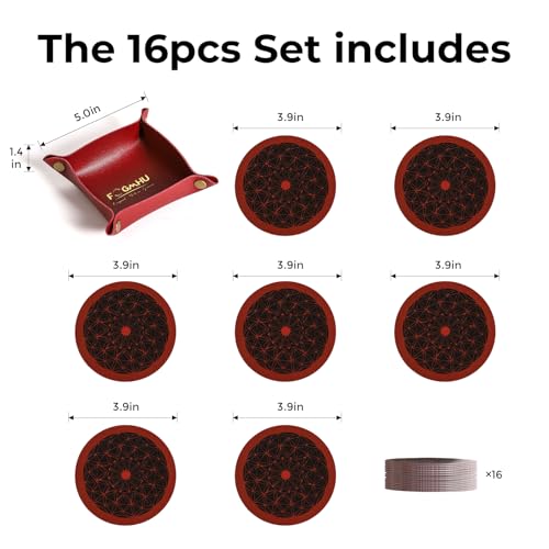 Silicone Coasters for Drinks, 2-in-1 Silicone Coaster & Baking Mat Set, 16-Pack Mini Macaron Baking Mats with Tray, Non-Slip, Heat Resistant to 500°F, Dishwasher Safe