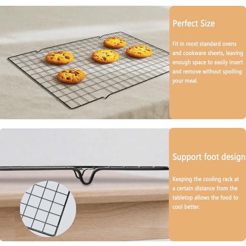 VNIMTI 2 Pack Cooling Rack for Baking Cooking, 16" x 10" Squares Wire Racks - size: 16" x 10" - 2PCS