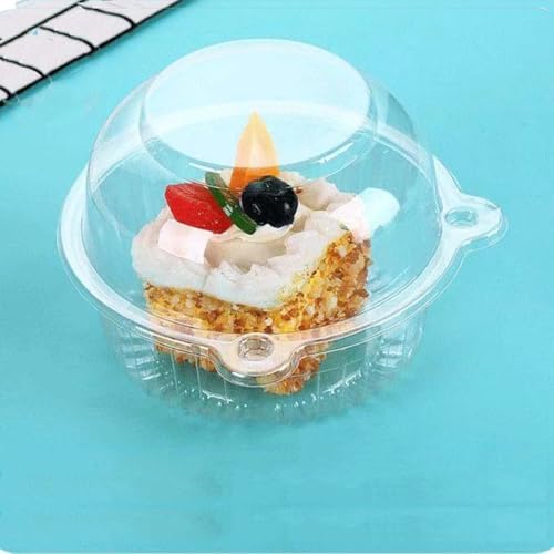 100pc Jumbo Muffin Containers, Clear Deep Dome Muffin Cartons - size: medium 100 Piece