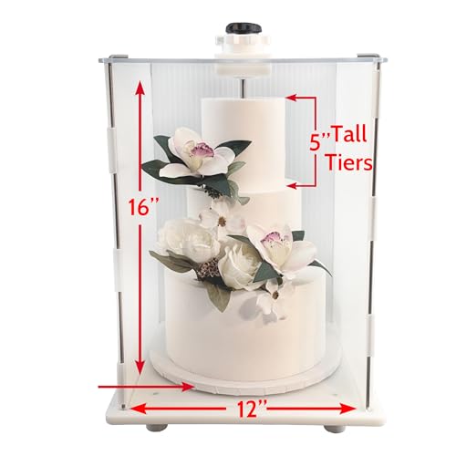 CAKESAFE Reuseable Itsy Tall Cake Transporter, Clear Plastic Cake Carrier (12" W x 16" H) - size: 12 x 16 in