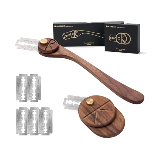 Bread Lame Set of 2, Scoring Knife with 5 Feather Blades, Sourdough Scoring Tool with Storage Box, Dough Scoring Tool for Bread Baking, Dexterous-Cut Series Lame Bread Tool (LUNA & ELEGANT) - style: Luna&Elegant