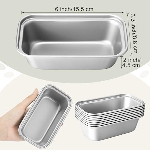 Uiifan 12 Pack Mini Loaf Pans, 6.1 x 3.3 x 2.1 in, Silver - color: Silver, size: 6*3.3*2inch
