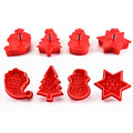 Christmas Cookie Cutter Set, 4 Pack Holiday Cookie Molds, Christmas Cookie Cutters for Baking - 3D Cookie Cake Plunger Cutter Baking Mold