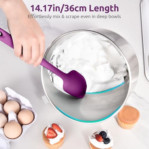 U-Taste 14" Long Silicone Spoonula, 600°F High Temp Spoon Spatula, Purple - color: Purple, size: 14 in (spoon spatula)