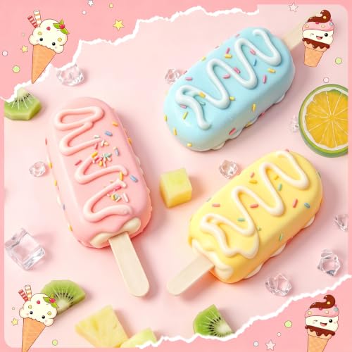 Ozera 2 Pack Popsicles Molds, Silicone Oval Cakesicles Cake Pop Molds Set - color: White