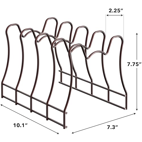 SIMPLE HOUSEWARE Kitchen Pot Lid Rack Holder Organizer, Bronze - color: Bronze