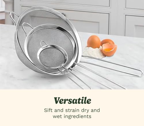 Cuisinart Mesh Strainers, Stainless Steel, Dishwasher Safe, 3-Count