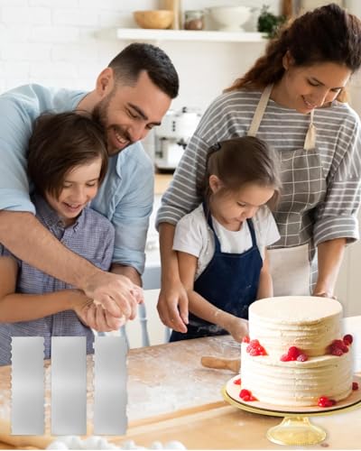 3PCS Stainless Steel Cake Scraper Set, Frosting Scraper Tools - color: Stainless Steel 3PCS