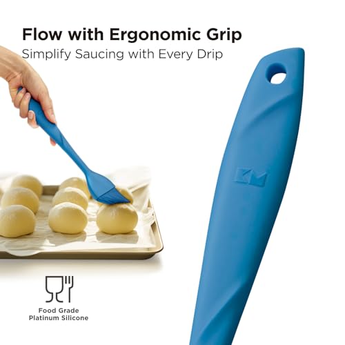 Kitchen Mama WaltzGrip Platinum Silicone Basting Pastry Brush, Blue - color: Blue
