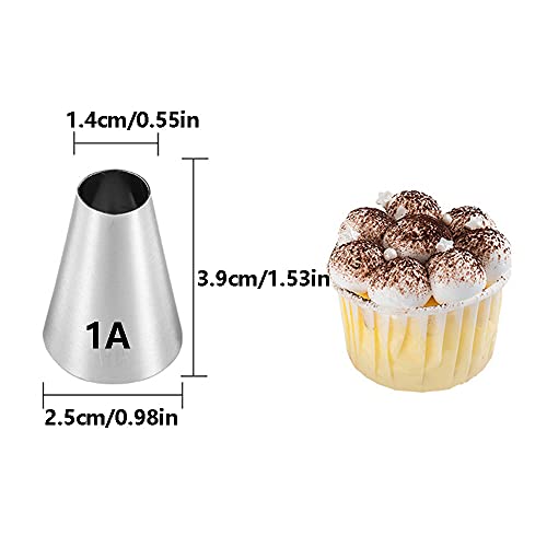 Large Piping Tips Set,Icing Tips with 1M Open Star Decorating Tip,2D Drop Flower Frosting Tip,1A Round Pastry Tip and 895 Basketweave Piping Tip for Cake Cupcake Decorating,4 Pcs - color: Type 4