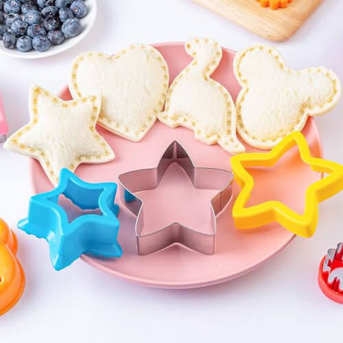 Sandwich Cutters for Kids Lunch LARGE 6 Pcs - color: B- Green Yellow 6pcs