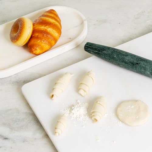 Natural Marble Rolling Pin for Baking, 15.6" Non-Stick Stone Dough Roller - color: 15.6"x1.48"-Green