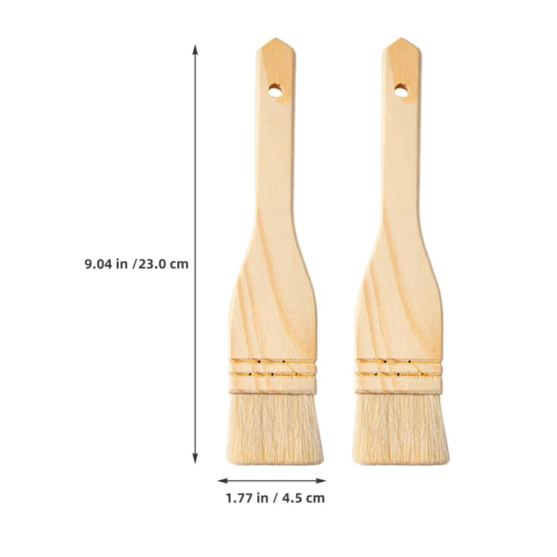 Ciieeo 4 pack Nonshedding Wool Basting Brush Beige Wood