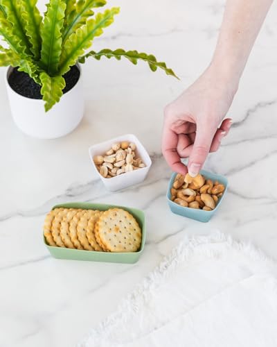 The Silicone Kitchen Reusable Silicone Bento Baking Cup, Non-Toxic, BPA Free, Dishwasher Safe Bento Box Accessories Lunch Box Dividers, Square and Rectangle, 24 Pack, White - size: Bento