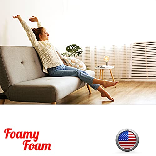 FOAMYFOAM High Density 2 inch Thick, 24 inch Wide, 80 inch Long Upholstery Foam, Cushion Replacement - size: 2" x 24" x 80"