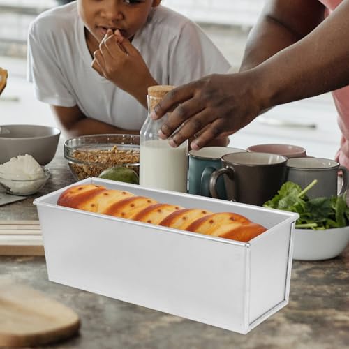 Luxshiny Loaf Pan with Lid Non-Stick Aluminum Plated Alloy Silver