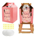 Cake Boxes - 2 Pack Tall Cake Box 12x12x14 Inch, Windows - color: 12X12X14-Red