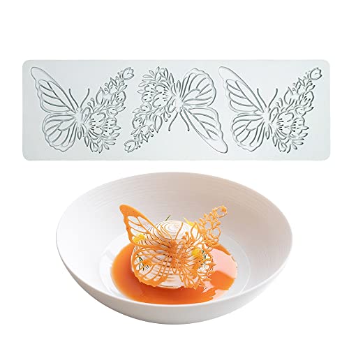 Hollow Leaf Silicone Mold Chocolate Candy 3D Hollow Leaf Candy Mold Food Cooking Meals Decorations Fondant Mold Polymer Clay Molds (Butteryfly L_11.24x3.6x0.12inch) - size: Butteryfly L_11.24x3.6x0.12inch