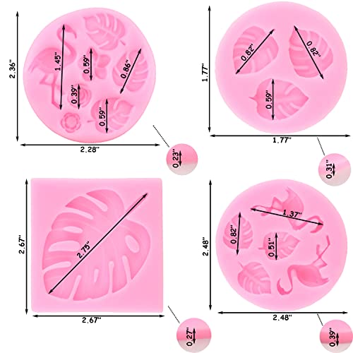 ZiXiang Tropical Leaf Silicone Molds Flamingo Fondant Mold Set Of 4 - color: Style D