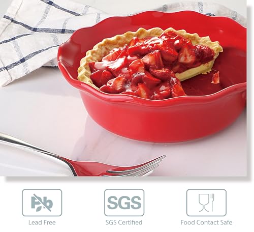ONEMORE 6.8 Inch Ceramic Pie Pans, 16 oz Deep Dish Pie Pan Set of 4