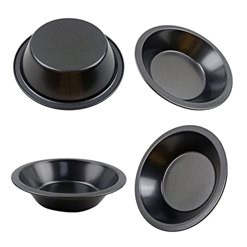 Mini Pie Pans 5 Inch, 4 Pieces Nonstick Round Pot Pie Plates - style: Round Edge 4PCS