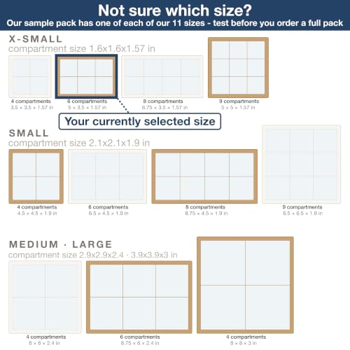 20-Ct White Treat Boxes, 5x3.5x1.57in, Window & Dividers - color: White, size: 5 x 3.5 x 1.57 in (6 compartments)