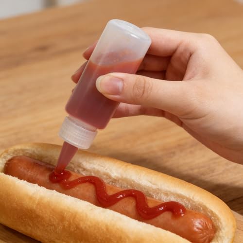 36 Pcs 2 oz Plastic Squeeze Bottles for Condiments,Icing and Crafts