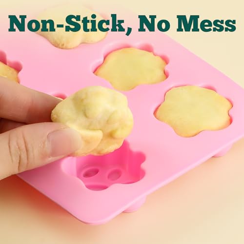 4 Pack Silicone Dog Treat Molds with Container and Ice Tong, Non-stick Puppy Paw and Bone Shaped Set with Bin, Silicone Mold for Pupsicle, Chocolate, Gummy, Candy, Baking, Jelly, Ice Cube, Pudding