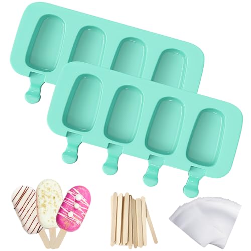 Ozera Popsicles Molds, 2 Pack Cake Pop Molds Homemade Cakesicle Maker Set - color: Green