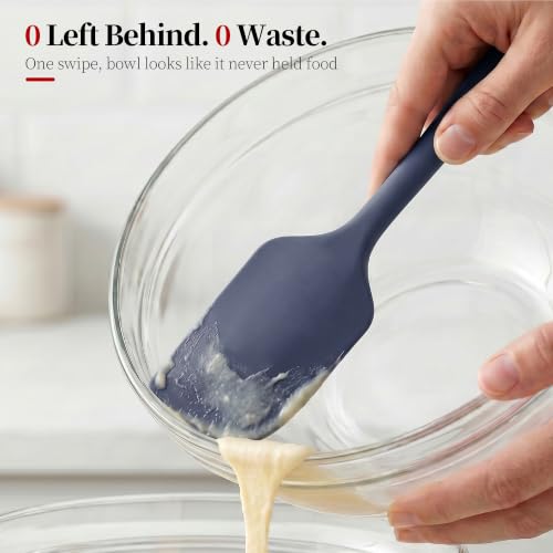600ºF Heat Resistant Silicone Spatula Spoonula Set of 3, Blue - color: (3) Midnight Blue, size: 3 Spatulas