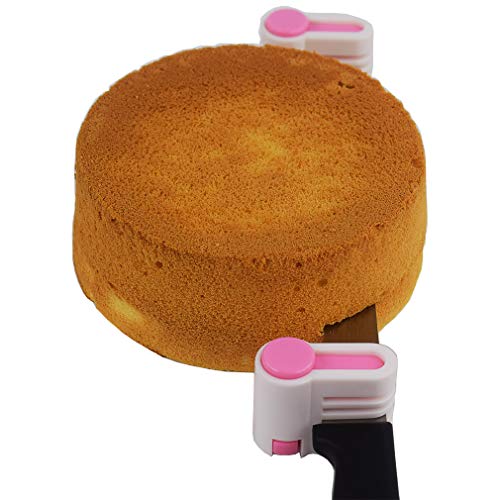 Yorwe 2PCS Cake Slicer Leveler, 5 Layers Bread & Toast Cutter (Pink) - color: Pink