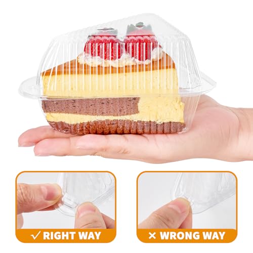Zezzxu 100 Pack Triangle Cake Slice Containers To Go Dessert Boxes