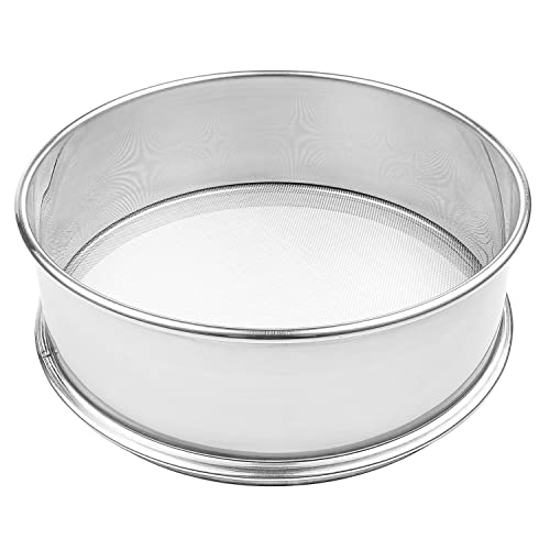 Vollum Stainless Steel Flour Sifter Fine Mesh Baking Sieve 9.5" - size: 9.5" Dia. x 2.5" High