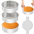 6 Inch Cake Pan - 3PCS Stainless Steel Smash Cake Baking Pans Tins with 100 PCS Parchment Paper, Round Bakeware for Party Birthday Wedding, Mirror Finish & Dishwasher Safe - size: 6 inch -A