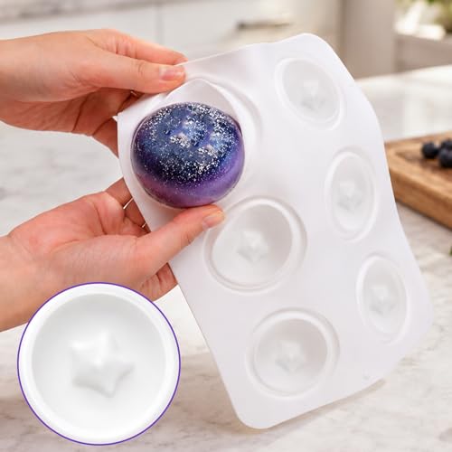 3D Blueberry Silicone Mold for Mousse Cake - Fruit Pudding Blueberry Molds - color: 6-Cavity Blueberry