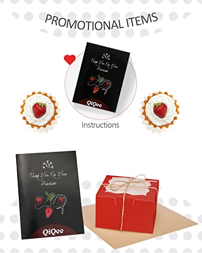 qiqee Red Bakery Boxes with Window 55pcs 4x4x2.5 Mini Cookie Boxes Macaron Boxes Small Donut Pastry Boxes for Party - color: Red, size: 4*4*2.5inch/55Packs
