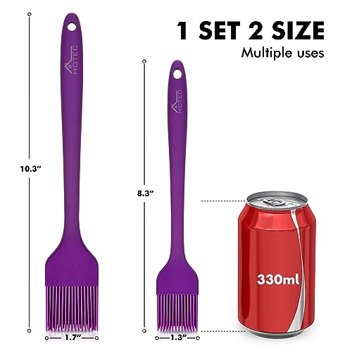 HOTEC 600°F Heat Resistant Silicone Basting &Pastry Brushes, Purple 2 - color: Purple