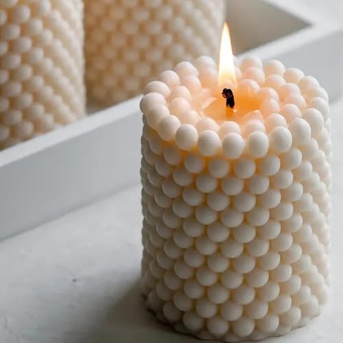 Silicone Candle Molds, 3D Bubble Sphere Scented Candle Mold, Cozy Atmosphere Design, Colorless, BPA Free, Silicone Molds for Candle Making, DIY, Resin, Wax, Soap, Clay, Chocolate Etc - color: Bead Sphere