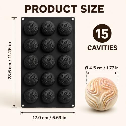 Rotating Chocolate Silicone Mold, 3D Candy Dessert Baking Mold - color: black-010
