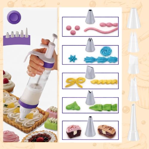 Cake Decorating Piping Kit with 7 Nozzles 3 Scrapers for Cupcake Appetizer