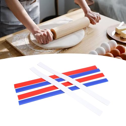 Silicone Rolling Strip, 6 Pcs Silicone Rolling Pin Guides 2/4/6mm, Rolling Pin Guides for Thickness Guide Pastry Cookie Kitchen Restaurant