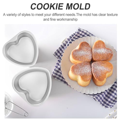 Cabilock Heart Cake Pans Set 6 Pack Aluminum Alloy Heart Shaped Cake Pans