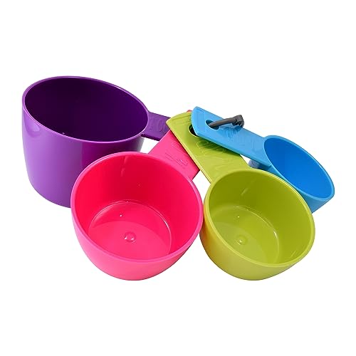 R&M Colorful 5-Piece Measuring Spoon Set – Nesting Plastic Tbsp, 1/2 Tbsp, Tsp, 1/2 Tsp & 1/4 Tsp - style: Measuring Cups