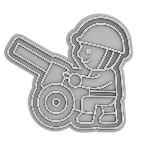 Artillery Gunner Toy Cookie Cutter - 4x3.1" Premium Baking Fun