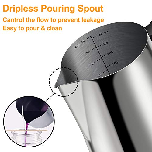 BBAXI Candle Making Pouring Pot,32oz Double Boiler,304 Stainless Steel - size: Candle Pot