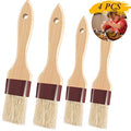 Pastry Brushes for Baking Basting Brush with Boar Bristles and Beech Hardwood Handles Culinary Oil Brush for Barbecue Butter Grill BBQ Sauce Baster Marinade Kitchen Food Cooking Brushes (1/1.5"- 4PCS) - color: 1 inch & 1.5 inch - 4PCS