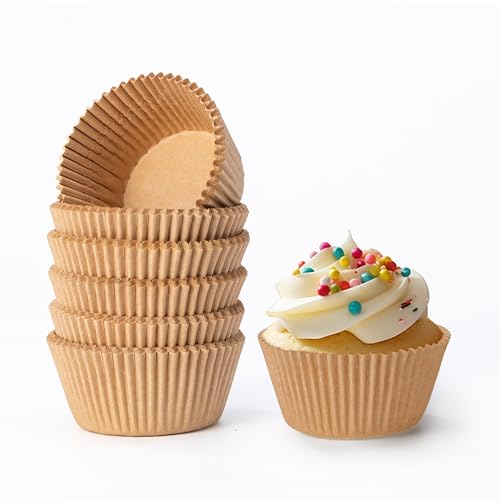 Mini Muffin Liners,500 pcs Natural Mini Cupcake Liners for Baking - color: Natural（500pcs）