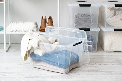 IRIS USA 35 Qt. Letter/Legal File Box with Latching Lid, Navy/Gray - color: Clear, size: 40 Qt, style: 6 Pack