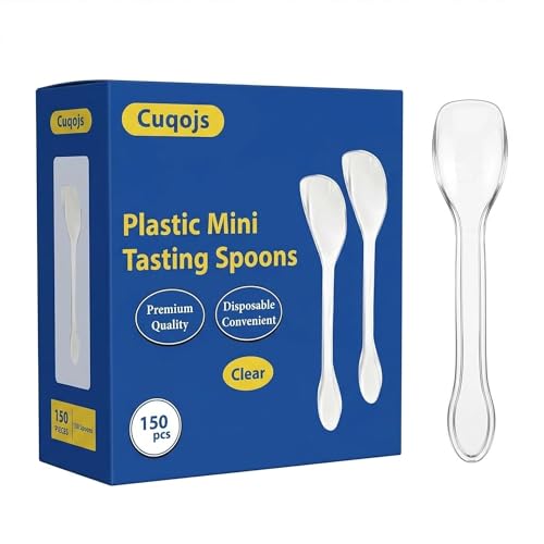 150 PCS 4" Mini Spoons for Desserts, Small Plastic Tasting Spoons